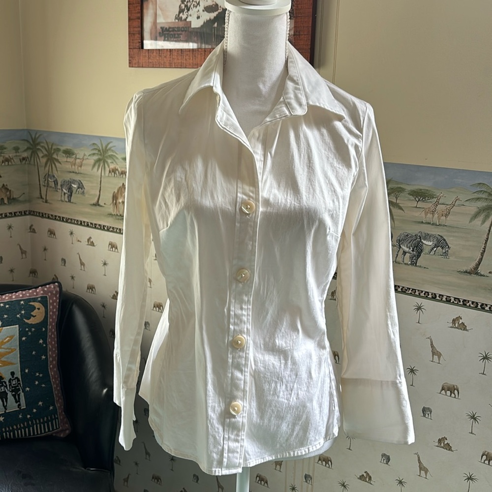 Banana Republic three-quarter sleeve button up dress shirt
